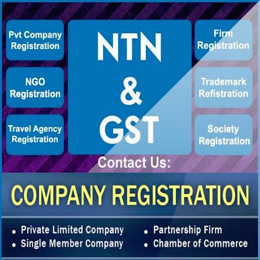 Company Registration Filling NTN GST/STRN Sales Tax Registration Chamber FBR SECP TradeMark Registration Import Export Licence in Hafizabad City