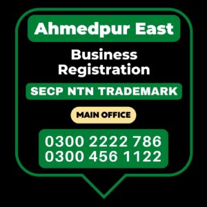 Business Registration, Tax Advisor, Pak Advisor, Company Registration, Chinese and Foreigners, Form, Filling, NTN Registration, PSEB, GST/STRN Sales Tax Registration, PSW Pakistan Single Window Registration, Chamber, FBR, SECP, TradeMark Registration, Import Export Registration Licence in Ahmedpur East or Ahmedpur Sharqia  City Pakistan.