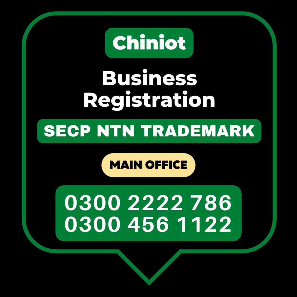 Register Business, Tax Advisor, Pak Advisor, Register Company, Chinese and Foreigners, SECP Form 29, Filling, Register NTN, PSEB, Register GST/STRN Sales Tax, PSW Pakistan Single Window Registration, Register Chamber, FBR, SECP, Register TradeMark, Register Import Export Licence, Register ISO 9001 certificate in Chiniot Pakistan