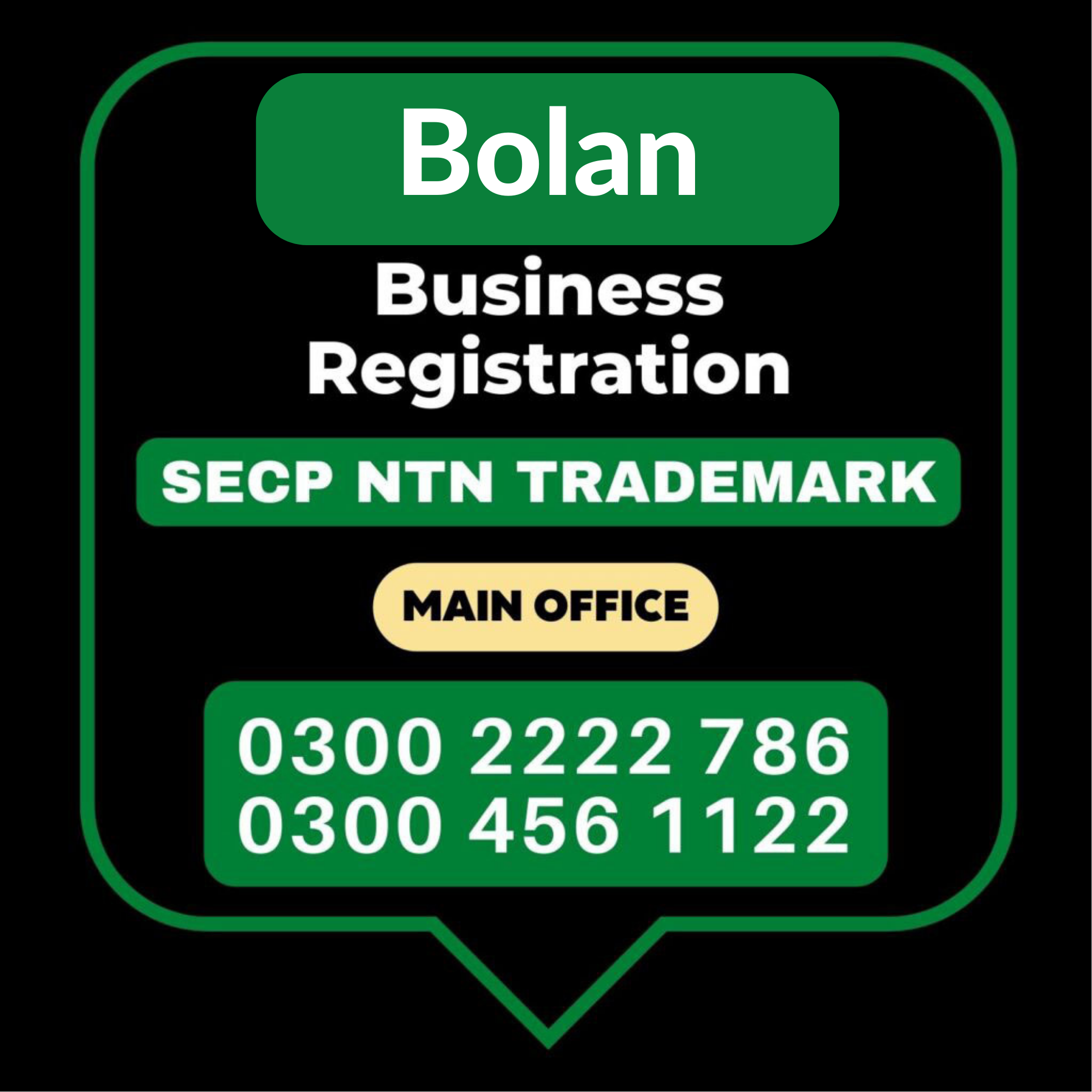 Business Registration, Tax Advisor, Pak Advisor, Company Registration, Chinese and Foreigners, Form, Filling, NTN Registration, PSEB, GST/STRN Sales Tax Registration, PSW Pakistan Single Window Registration, Chamber, FBR, SECP, TradeMark Registration, Import Export Registration Licence in Bolan Pakistan.