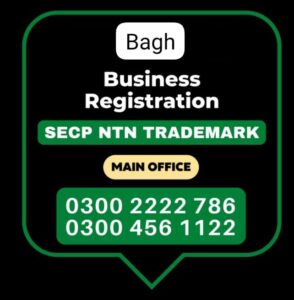 Business Registration, Tax Advisor, Pak Advisor, Company Registration, Chinese and Foreigners, Form, Filling, NTN Registration, PSEB, GST/STRN Sales Tax Registration, PSW Pakistan Single Window Registration, Chamber, FBR, SECP, TradeMark Registration, Import Export Registration Licence in Bagh District Azad Kashmir Pakistan.