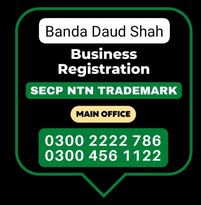 Banda Daud Shah Khyber Pakhtunkhwa Business Registration Office Business Registration, Tax Advisor, Pak Advisor, Company Registration, Chinese and Foreigners, Form, Filling, NTN Registration, PSEB, GST/STRN Sales Tax Registration, PSW Pakistan Single Window Registration, Chamber, FBR, SECP, TradeMark Registration, Import Export Registration Licence in Banda Daud Shah Pakistan.