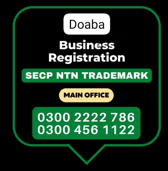 Business Registration, Tax Advisor, Pak Advisor, Company Registration, Chinese and Foreigners, Form, Filling, NTN Registration, PSEB, GST/STRN Sales Tax Registration, PSW Pakistan Single Window Registration, Chamber, FBR, SECP, TradeMark Registration, Import Export Registration Licence in Doaba Pakistan.