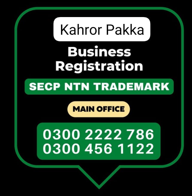 Business Registration, Tax Advisor, Pak Advisor, Company Registration, Chinese and Foreigners, Form, Filling, NTN Registration, PSEB, GST/STRN Sales Tax Registration, PSW Pakistan Single Window Registration, Chamber, FBR, SECP, TradeMark Registration, Import Export Registration Licence in Kahror Pakka Pakistan.