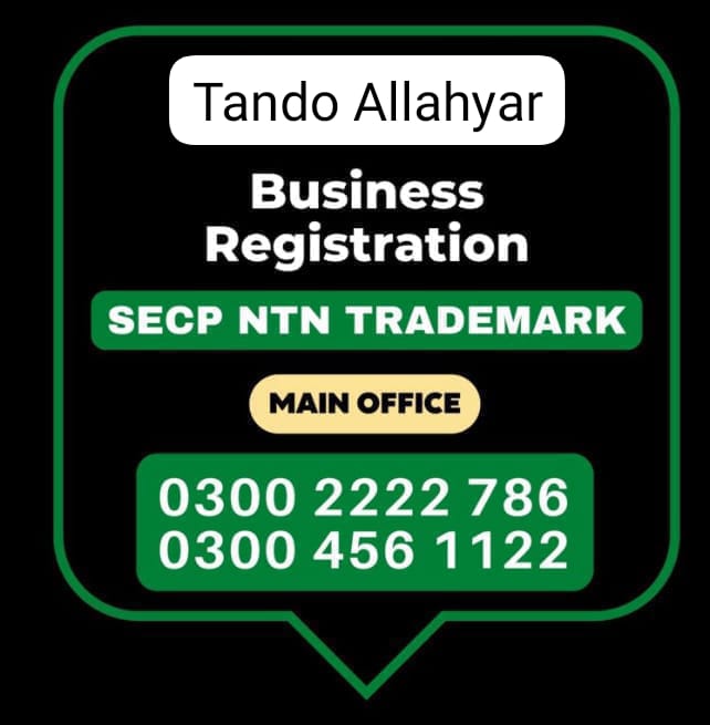 Tando Allahyar Tax Advisor, Pak Advisor, Company Registration, Chinese and Foreigners, Form, Filling, NTN Registration, PSEB, GST/STRN Sales Tax Registration